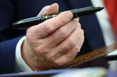 President Trump Signs Executive Orders In The Oval Office
