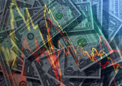 US dollars and stock market indicators – concept of American economic trends