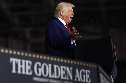 President Trump Delivers Speech In Michigan To Mark 100 Days Of His Presidency