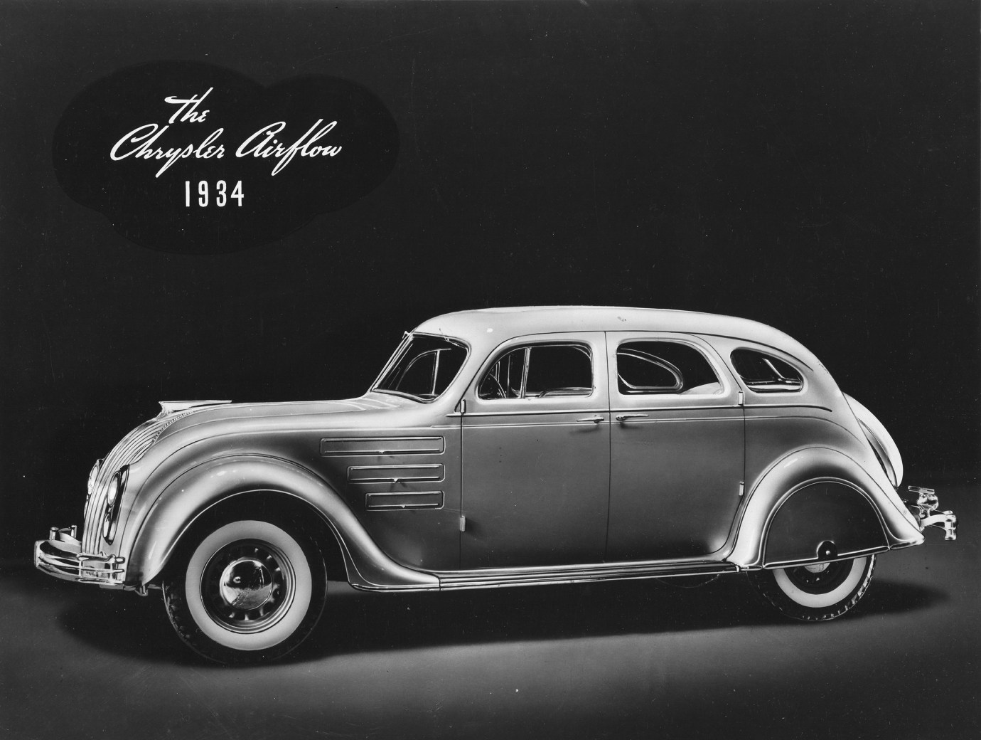 A promotional image of the 1934 Airflow. (Photo by PhotoQuest/Getty Images)