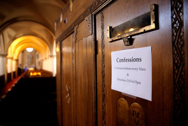 The confessional inside the Star of the Sea Catholic Church in San Francisco in 2015. (Photo by Michael Macor/San Francisco Chronicle via Getty Images)
