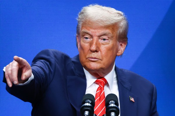 President Donald Trump attends a press conference during the 76th NATO Summit in the World Forum in The Hague, Netherlands, June 25, 2025. (Photo by Beata Zawrzel/NurPhoto/Getty Images)