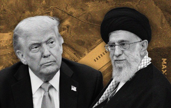 Illustration byNoah Hickey/The Dispatch. (Photo of Donald Trump by by Anna Moneymaker/Getty Images. Photo of Iranian Supreme Leader Ali Khameini by ranian Religious Leader Press Office/Anadolu Agency/Getty Images.)