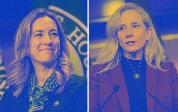 Rep. Mikie Sherrill (left) and former Rep. Abigail Spanberger (right). (Photos by Bill Clark/CQ-Roll Call/Kevin Dietsch/Getty Images)