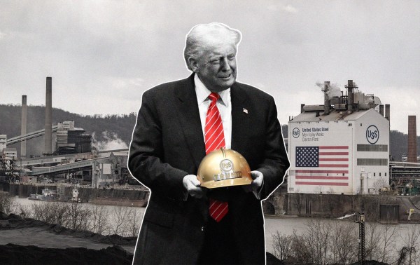 Illustration by Noah Hickey/The Dispatch. (Photographs by Photo by Saul Loeb/AFP/Getty Images and Jeff Swensen/Getty Images)