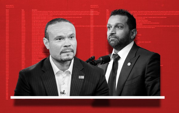 Dan Bongino and Kash Patel (Illustration by Noah Hickey/Photos via Getty Images)