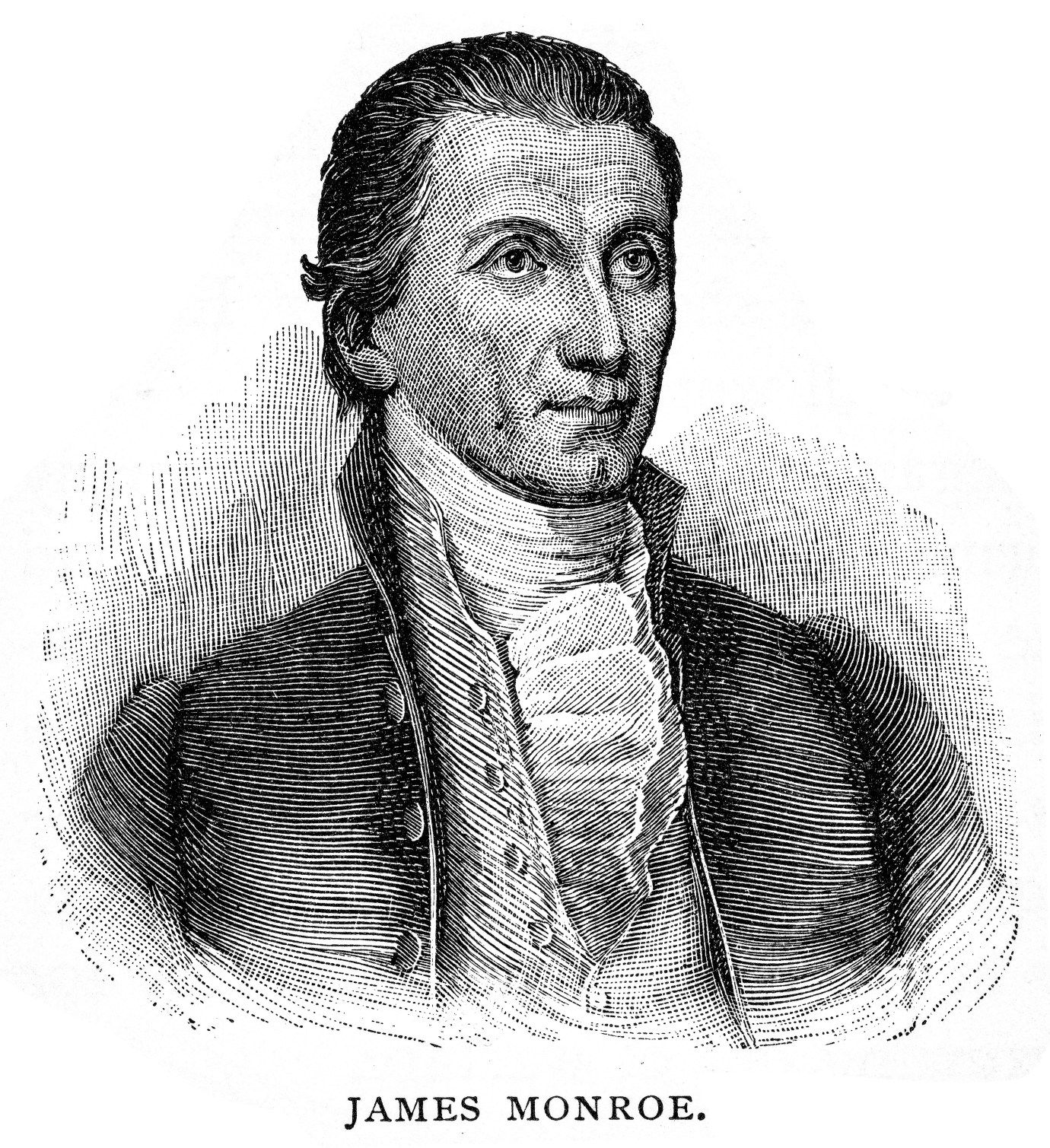 An engraving of President James Monroe, 1895. (Photo via Getty Images)