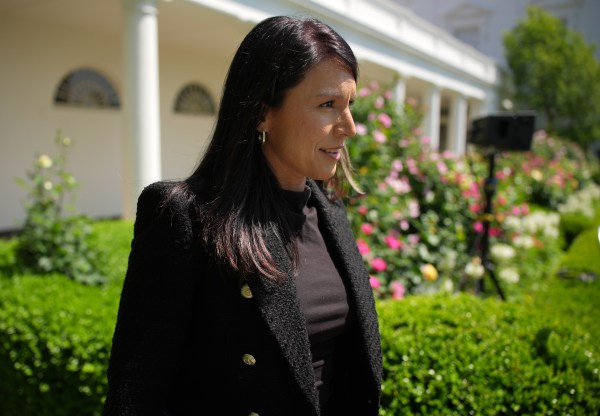 Director of National Intelligence Tulsi Gabbard arrives for a National Day of Prayer event hosted by President Donald Trump in the Rose Garden at the White House on May 1, 2025 in Washington, D.C. (Photo by Andrew Harnik/Getty Images)