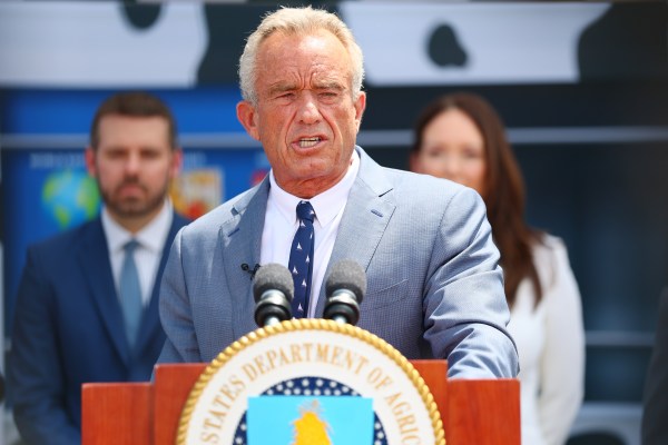 Health and Human Services Secretary Robert F. Kennedy Jr. speaks during a press conference on the steps of the United States Department of Agriculture on July 14, 2025 in Washington, DC. (Photo by Michael M. Santiago/Getty Images)