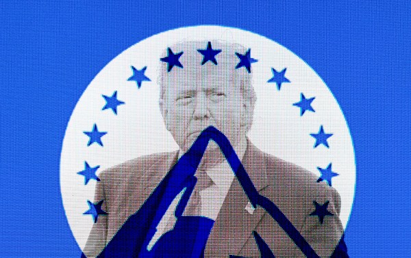 Illustration by Noah Hickey/The Dispatch (Image of Donald Trump by Patrick van Katwijk/Getty Images)