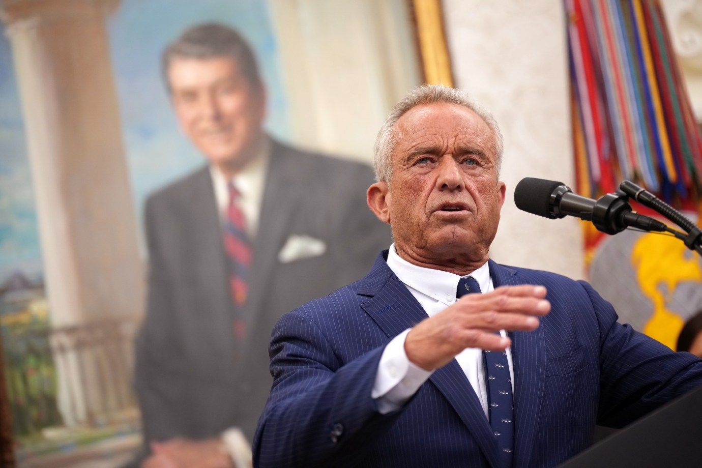 Robert F. Kennedy Jr. speaks after being sworn in as secretary of Health and Human Services in the Oval Office at the White House on February 13, 2025 in Washington, D.C. (Photo by Andrew Harnik/Getty Images)