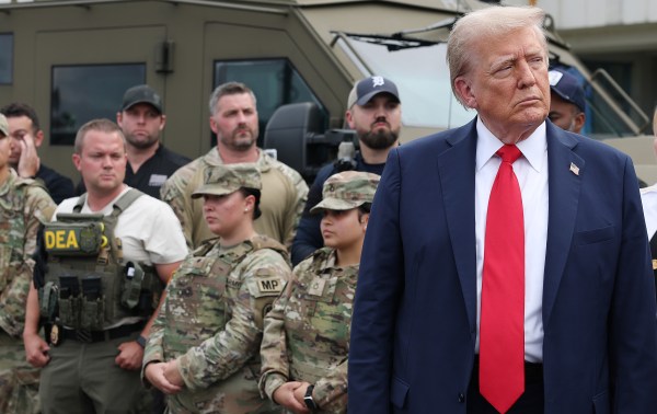 President Donald Trump visits the U.S. Park Police Anacostia Operations Facility on August 21, 2025 in Washington, DC. (Photo by Anna Moneymaker/Getty Images)