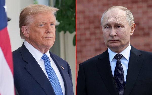 President Donald Trump and Russian President Vladimir Putin (Photos by Andrew Harnik and ALEXANDER KAZAKOV/POOL/AFP via Getty Images).