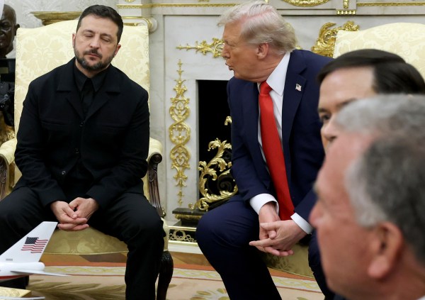 President Donald Trump meets with Ukrainian President Volodymyr Zelensky at the White House on August 18, 2025 in Washington, DC. (Photo by Anna Moneymaker/Getty Images)