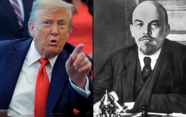 President Donald Trump and Vladimir Lenin. (Photos via Chip Somodevilla/Getty Images and Hulton Archive/Getty Images)